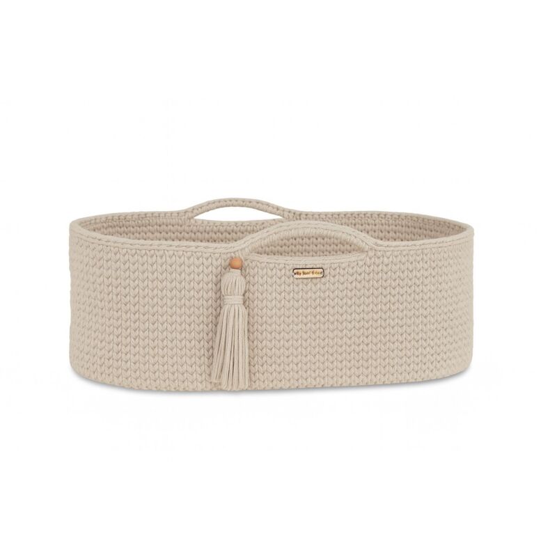 Couffin en coton BOHO fait main avec matelas - crème