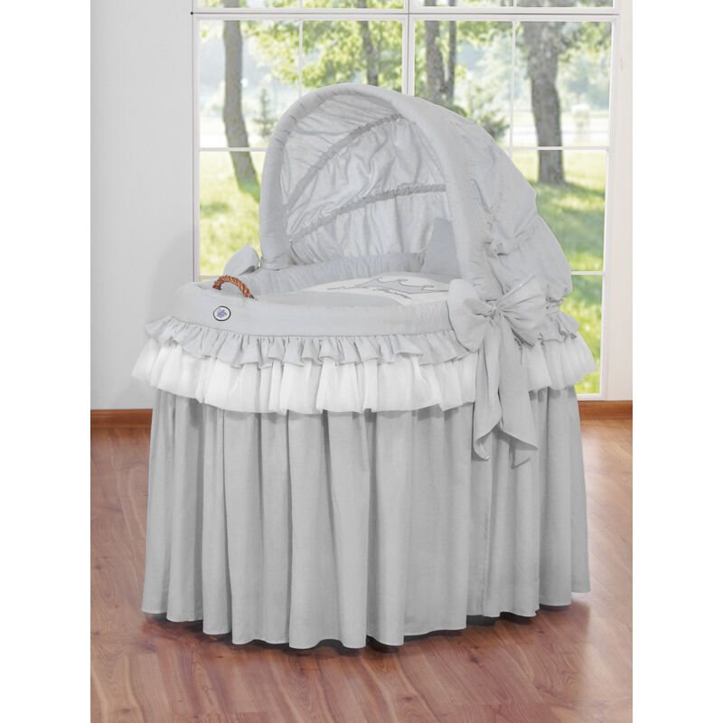 Couffin en osier avec capote pliable - Petit Prince Princesse gris