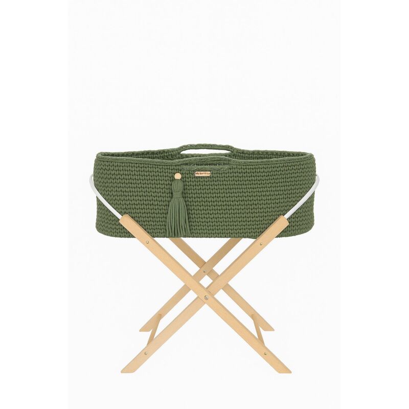 Couffin fait main BOHO avec support - Pistache