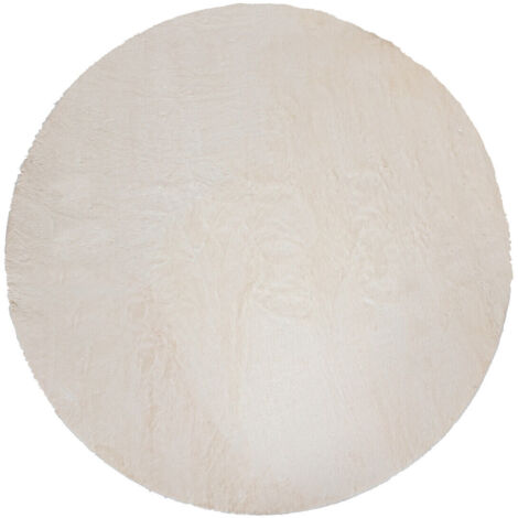 Couka Fellteppich Weiß D118cm - Atmosphera créateur d'intérieur