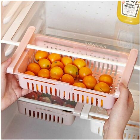 co.ukidge Drawer Organizer Reco.ukigerator Drawer Shelf Holder co.ukidge Storage Box Partition Layer Home Organizer (1pc, Pink)