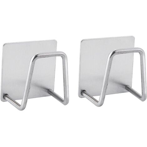 couleur Argent-lot De 2 Porte-ponges Auto-adhsifs, Pour La Cuisine, Montage Sans Perage, En Acier Inoxydable, Antirouille Et Tanche