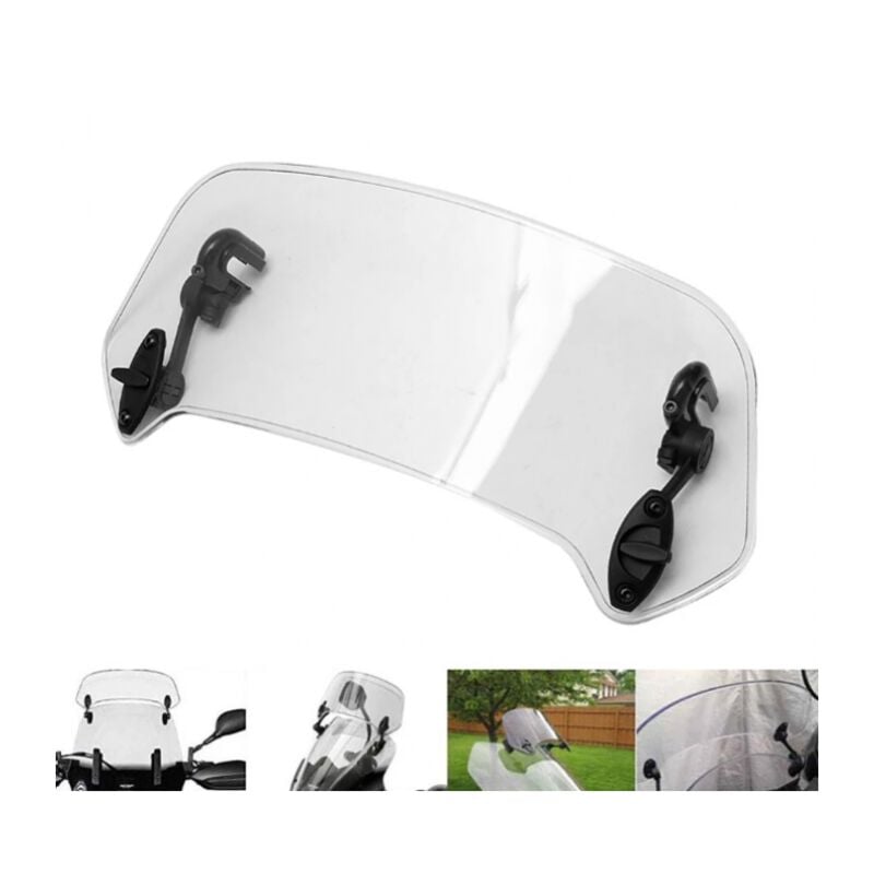 Transparent Extension Bulle Moto - Extension Pare Brise Moto Universel Moto Clip réglable Pare-Brise-Vent Accessoires de Pare-Brise