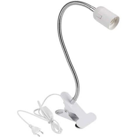 (Couleur de lombre:Multicolore)Lampe à Pince E27 Douille Ampoule à Pince avec Interrupteur et Prise Secteur Standard Européenne, Lampe de Table LED à Clip