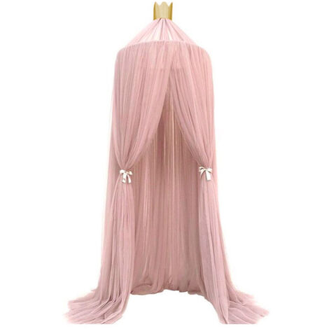 Couleur élégante maison maille moustiquaire enfants lit auvent filet enfant bébé chambre rose