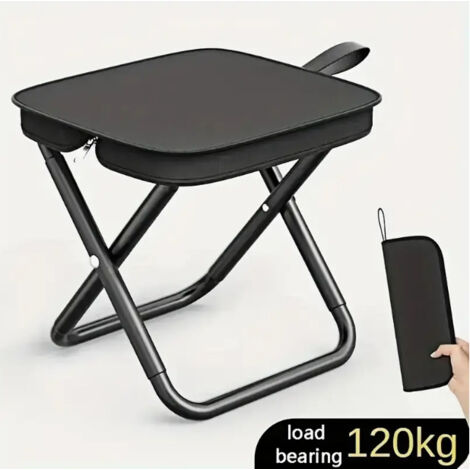 Couleur kaki 26&23&26cm Trousse de pique-nique, tabouret portable, tabouret pliant de camping, tabouret de file d'attente, chaise de sac à main, tabouret de train