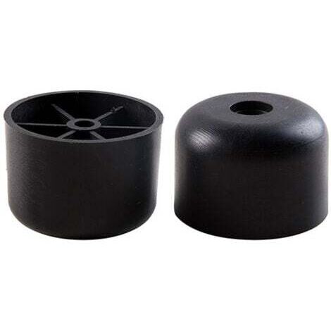 Couleur Noir 12 PCS Pieds de Meuble Plastique, Hauteur 25 mm, Pieds de Meuble Ronds pour Canapé