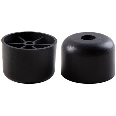 Couleur Noir 12 PCS Pieds de Meuble Plastique, Hauteur 25 mm, Pieds de Meuble Ronds pour Canapé-Crezuo