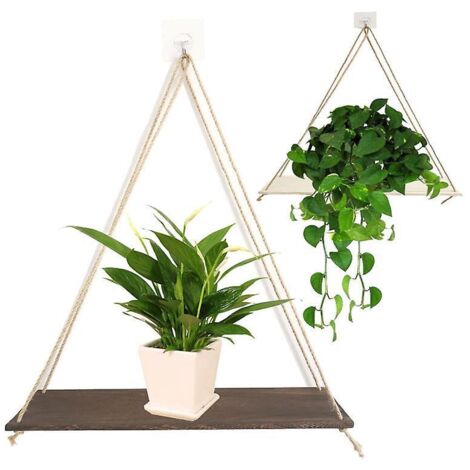 couleur Originale Du Bois, Lot De 2jardinire Suspendue Et Dcoration Murale Gomtrique Pour Petite Plante, Plante Succulente Et Bien Plus Encore,san