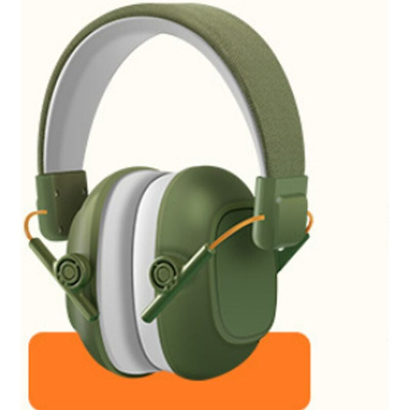 Csparkv - Vert)Casque Anti-Bruit : protection auditive pour enfants jusqu'à 16 ans - Confortable, réglable et ajustable - Prévient les troubles