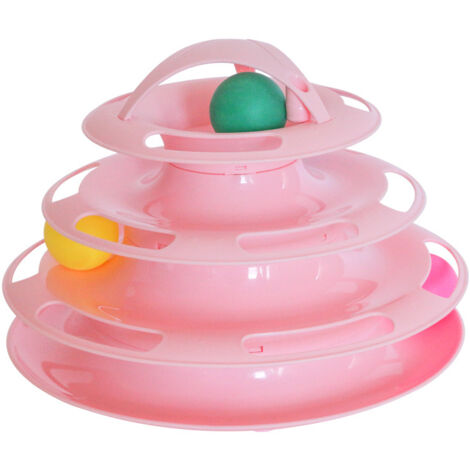 (Couleur rose)Jouets Chat 2 en 1, Jouet Labyrinthe Chats 4 Couc