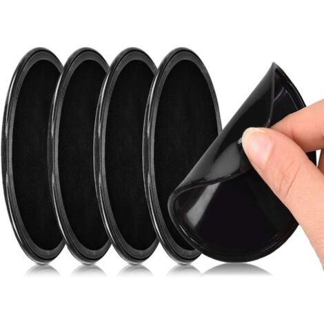 (Couleur:Noir)5 Pièces Tampons Nano Magique Adhésifs Gel, Silicone Tapis Antidérapant pour Voiture Support de Téléphone et GPS,Maison,