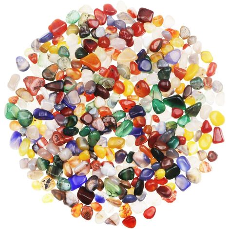 Couleurs Mélangées Pierre d'agate Gravier Pierres Précieuses Quartz en cristal naturel pour la décoration de la maison Remplisseur de vase Fond de piscine Mis en pot Décoration (environ 500g/sac)