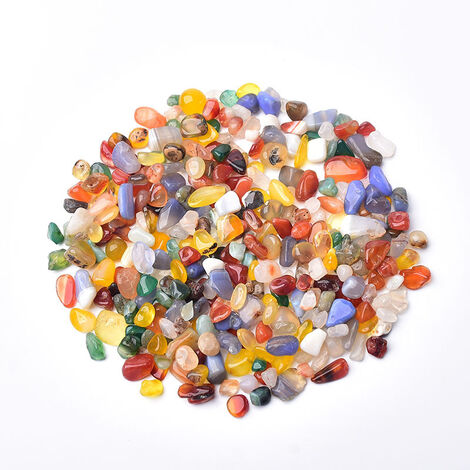 Couleurs Mélangées Pierre d'agate Gravier Précieuses Quartz en cristal naturel pour la décoration (environ 500g/sac)