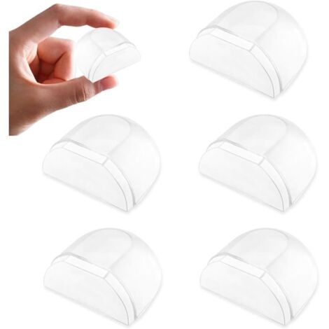 (Couleur:Transparent) 5Pcs Arrêts De Portes,Butées De Porte Transparentes,Semi-Circulaire Stop-Porte Adhésif Au Sol Pour Tous Les Sols Durs,Assu