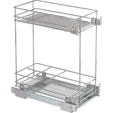 Coulissant bas 1 étagère et 1 rangement pour bouteilles - Largeur : 264 mm - Pour caisson de largeur : 300 mm - VIBO