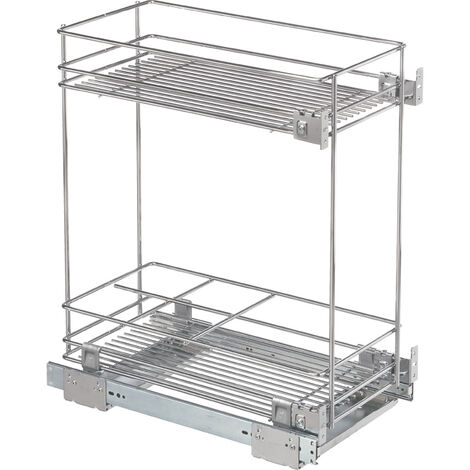 Coulissant bas pour bouteilles avec 1 étagère – Largeur 264 mm – Profondeur 456 mm – Acier – Charge max 30 kg – Vibo