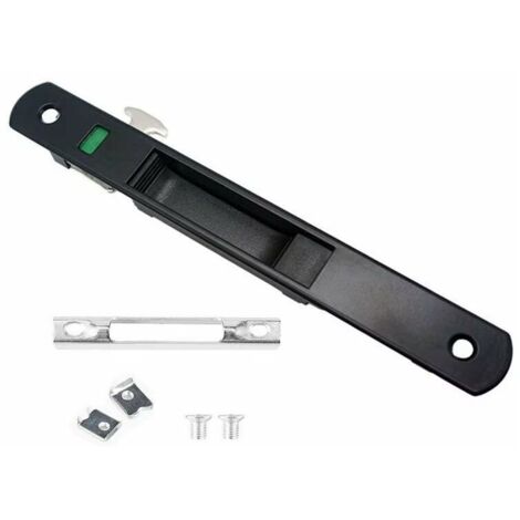 Coulissant Porte Vitrée Fenêtre Anse Serrure Crochet Style Plaque Fixation en Alliage de Zinc - Noir，Starlight