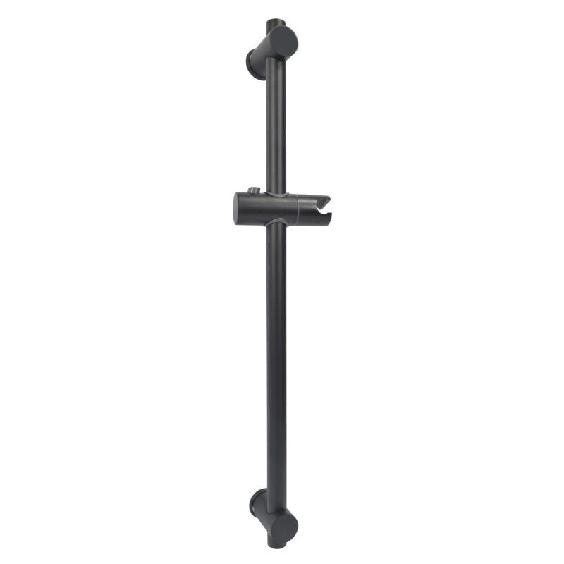 Tonchean - Coulissant pour barre de douche barre de douche en acier inoxydable noire hauteur totale 660 mm avec support de montage réglable en
