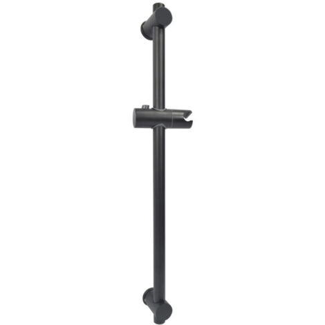 Coulissant pour barre de douche barre de douche en acier inoxydable noire hauteur totale 660 mm avec support de montage réglable en hauteur et en inclinaison