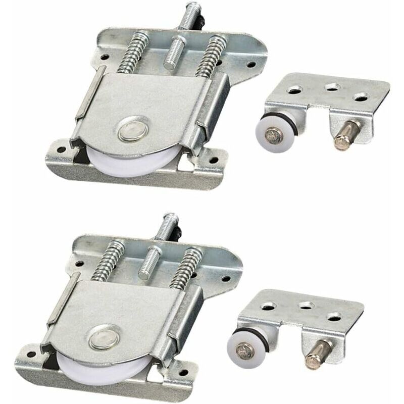 Coulissantes pour porte de garde-robe, roues, roues, roues, rouleaux, guides avec tampon amortisseur, capacité de charge 20 kg,(2pcs)