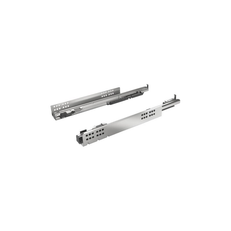 Coulisse bois quadro 4d v6 silent system - Profondeur intérieur de caisson mini : 563 mm - Longueur : 550 mm Hettich