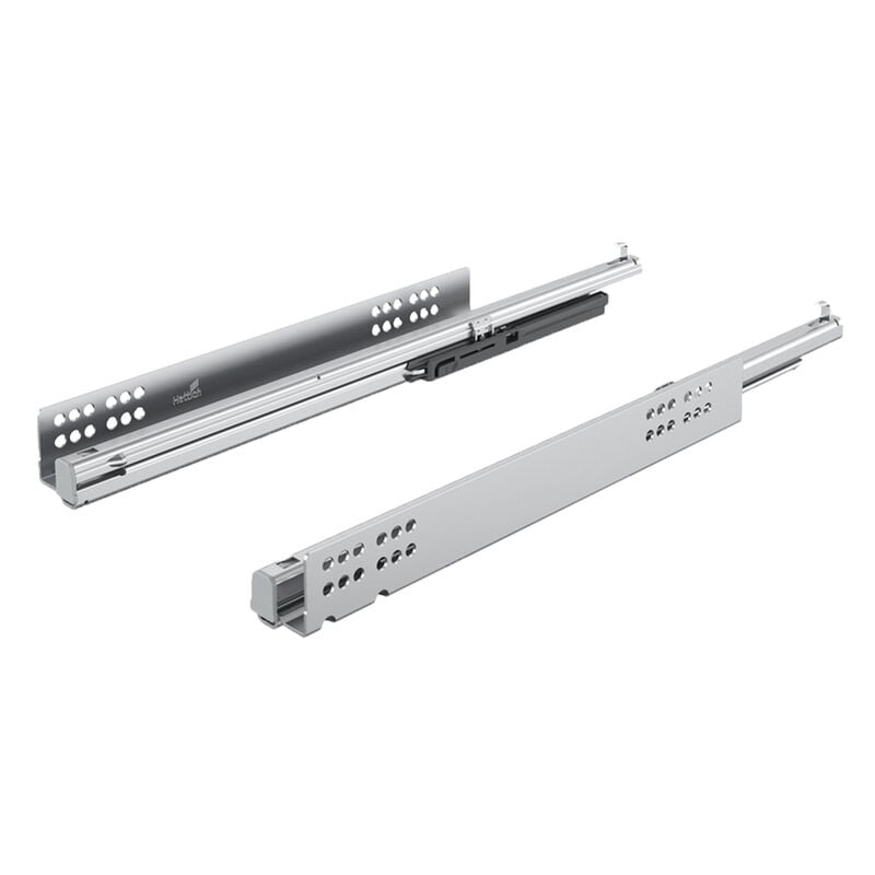 Paire de coulisse bois quadro v6 avec silent system - sortie totale - 30 kg - Profondeur intérieur de caisson mini : 413 mm - Longueur : 400 mm