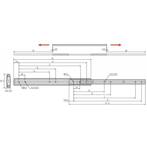 COULISSE DB SENS DZ2026-40 - ACCURIDE