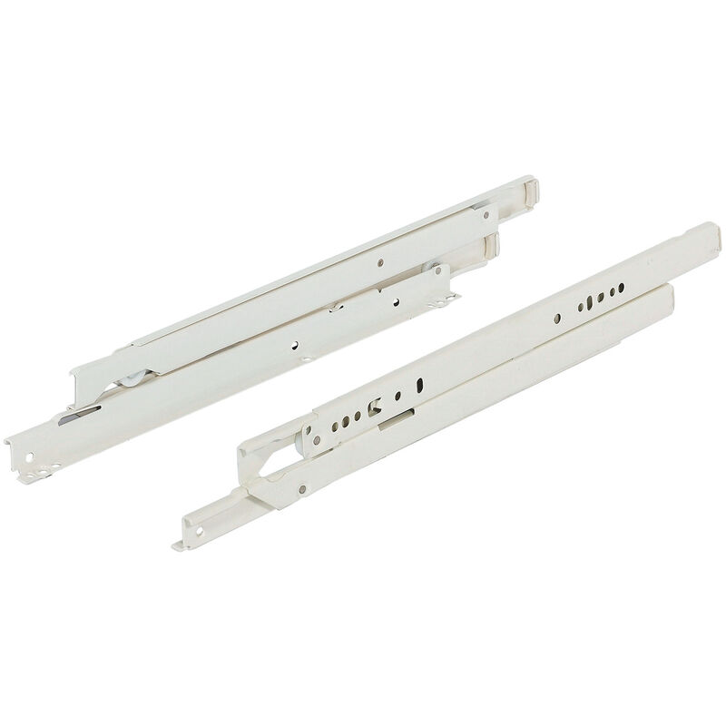 Paire coulisses à galets sortie total blanc 550mm 50kg - 423.46.756