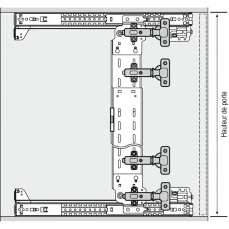 Coulisse pour tiroir 1432-600 – Charge maximale 60kg – Système de coulisse synchronisé – Pour portes de 915 à 2300 mm – Accuride