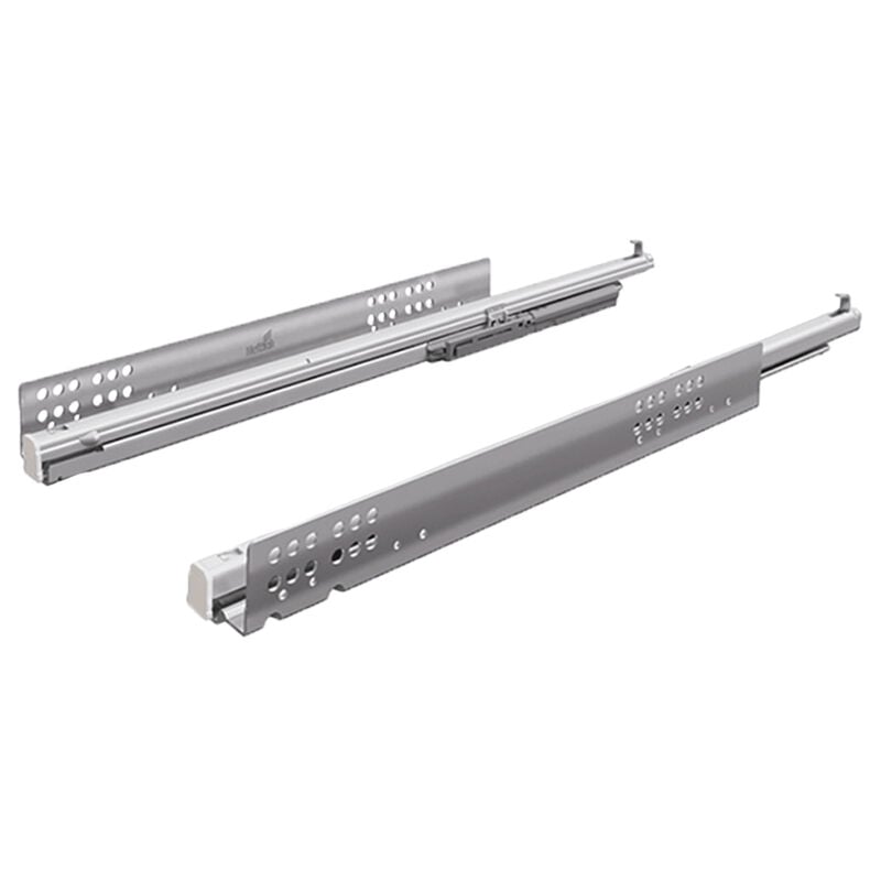 Coulisse bois quadro v6 push to open - Profondeur intérieur de caisson mini : 563 mm - Longueur : 550 mm - HETTICH