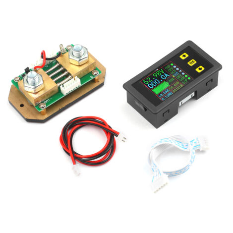 Coulometro digital de 90 V y 0-300 A con pantalla LCD, medición de corriente bidireccional, voltímetro, amperímetro, vatímetro, monitor de voltaje, corriente y energía.