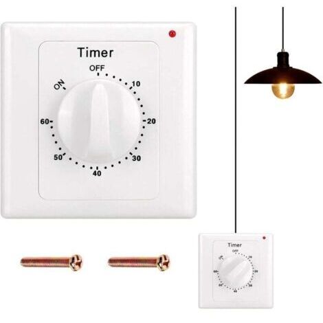 Countdown-Schalter: 60-Minuten-Timer-Lichtschalter mit Timer, wassergeschützt, Löcher graben