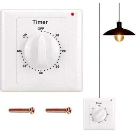 Countdown switch: 60-minute timer light switch with timer, water-resistant, for digging holes