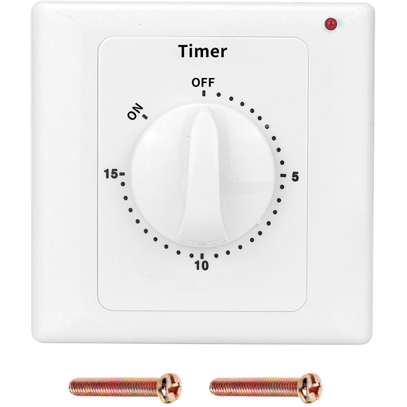 Countdown Timer Switch, AC 220V Min High Power Pump Electronic Mechanical Countdown Control Timer Socket Time Switch 86 Panel(15 Min)
