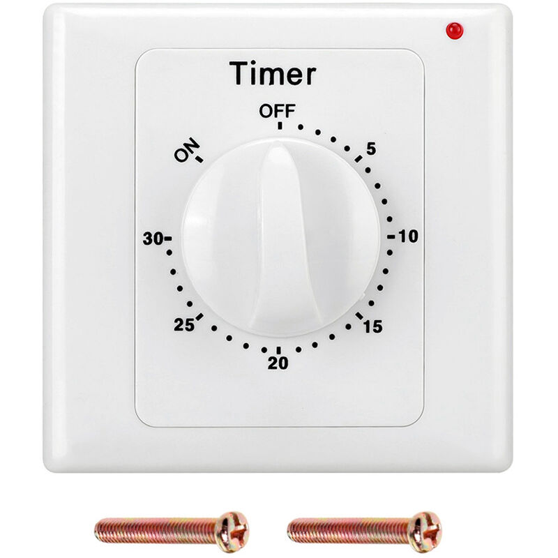 Countdown Timer Switch, AC 220V Min High Power Pump Electronic Mechanical Countdown Control Timer Socket Time Switch 86 Panel(30 Min)