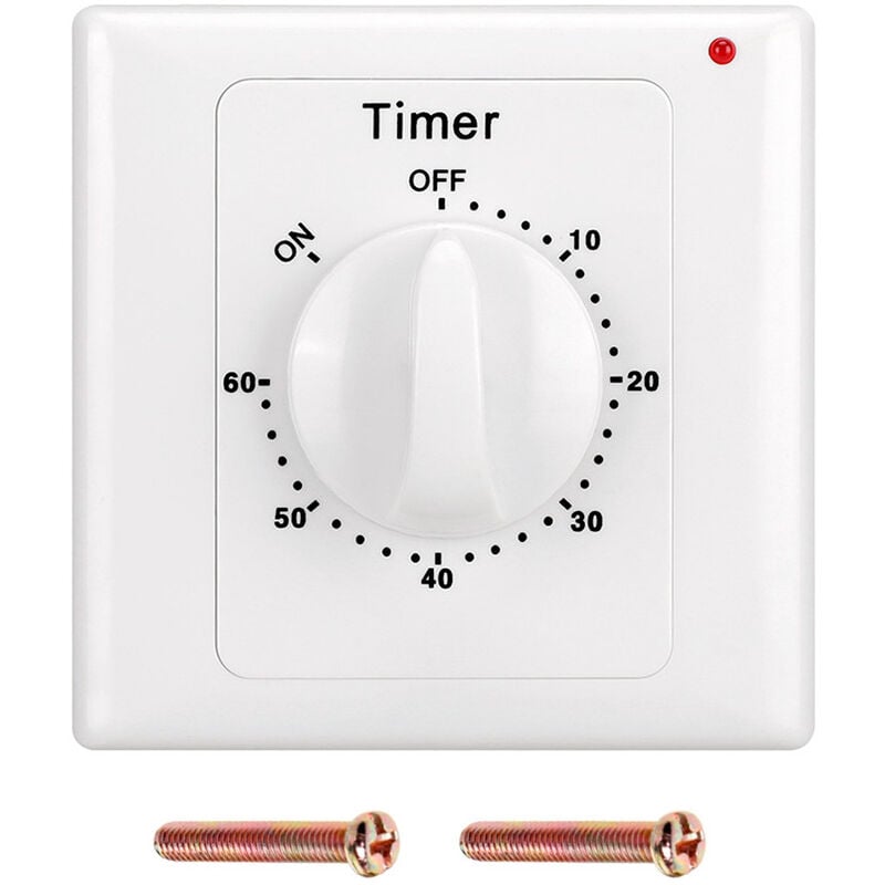 Countdown Timer Switch, AC 220V Min High Power Pump Electronic Mechanical Countdown Control Timer Socket Time Switch 86 Panel(60 Min)