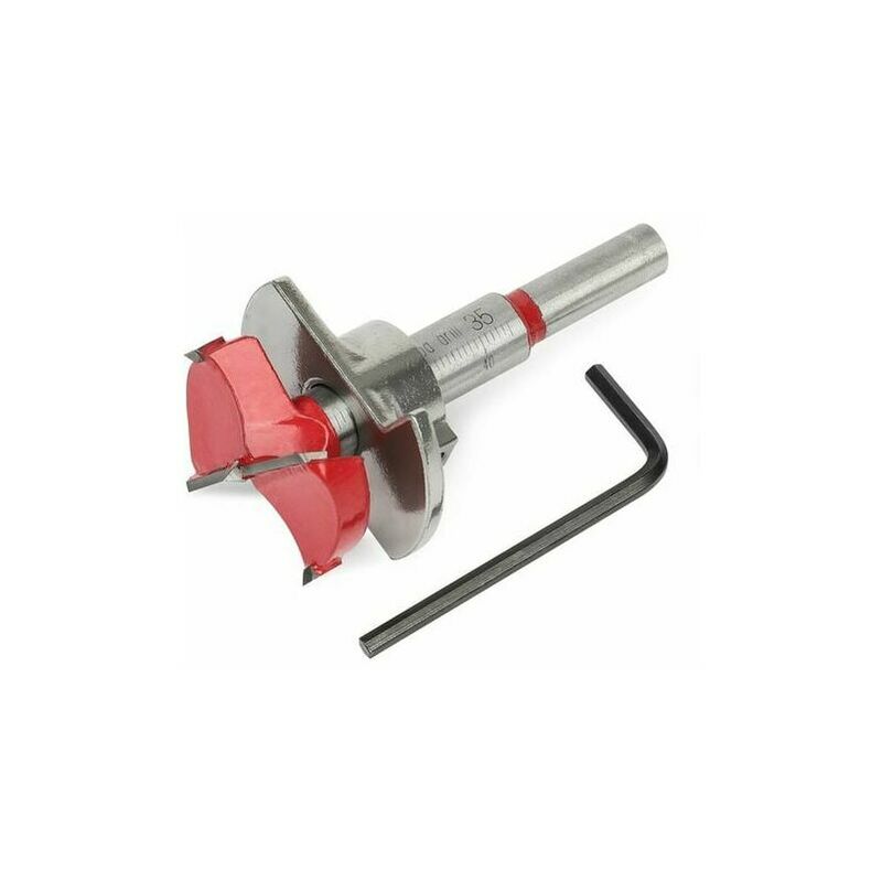 Countersink for Door and Furniture Hinges, 35mm Hole Cutter for Wood with Depth Gauge (10-40mm)