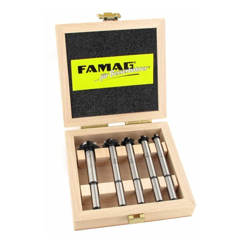 FAMAG Machine Countersink Set 5 Pieces 10, 13, 16, 20, 25 mm, in Wooden Case, 17