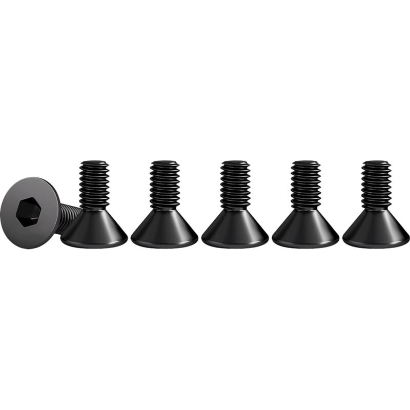Countersunk screws M3 x 6 mm with internal hexagon socket made of stainless steel A2 V2A, DIN 7991 / ISO 10642, black, continuous thread, pack of 50