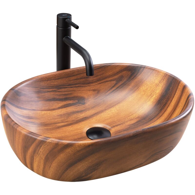 Rea - Countertop Basin Amelia Wood Matt