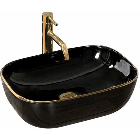 Countertop Basin REA Belinda Black Gold