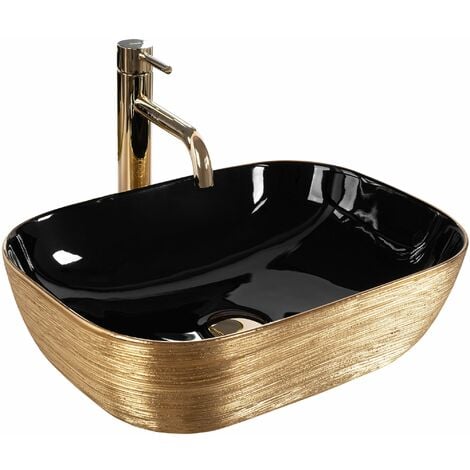 Countertop Basin REA Belinda Brush Gold Black