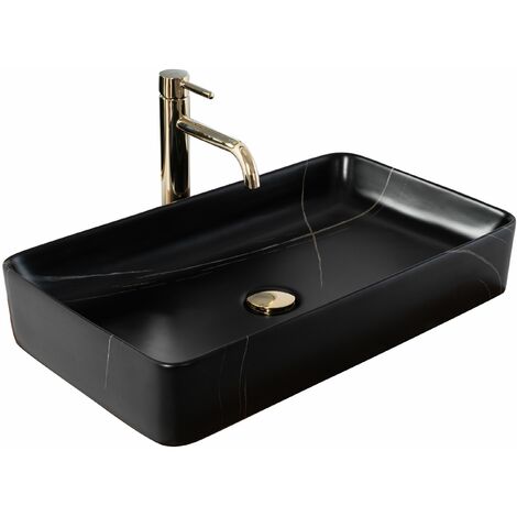 Countertop Basin REA Denis Black Stone Mat