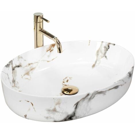 Countertop Basin REA Queen Carrara Shiny