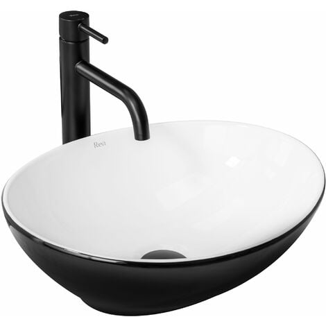 Countertop Basin REA Sofia White Black