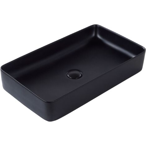 Countertop Basin ULUA 610 x 350 mm Ceramic Black
