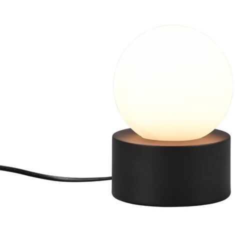 COUNTESS LAMPADA DA TAVOLO BASE IN METALLO NERO CON VETRO BIANCO ACCENSIONE TOUCH H. 17CM 1 LUCE ATTACCO E14