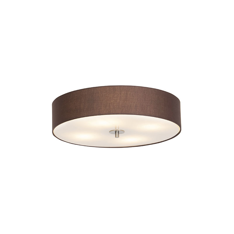 Country ceiling lamp brown 50 cm - Drum