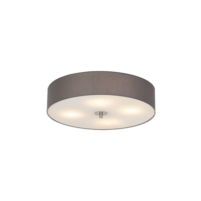 Country ceiling lamp gray 50 cm - Drum